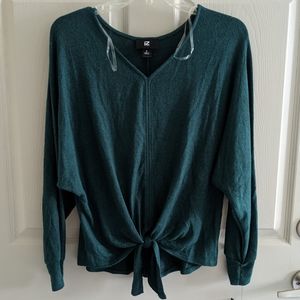 Green Tie Fabric Blouse